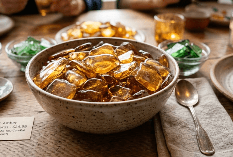 Golden Amber Tumbled Shards