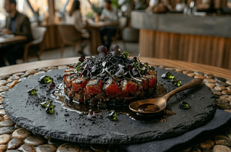 Charred Ahi Lava Stone Tartare